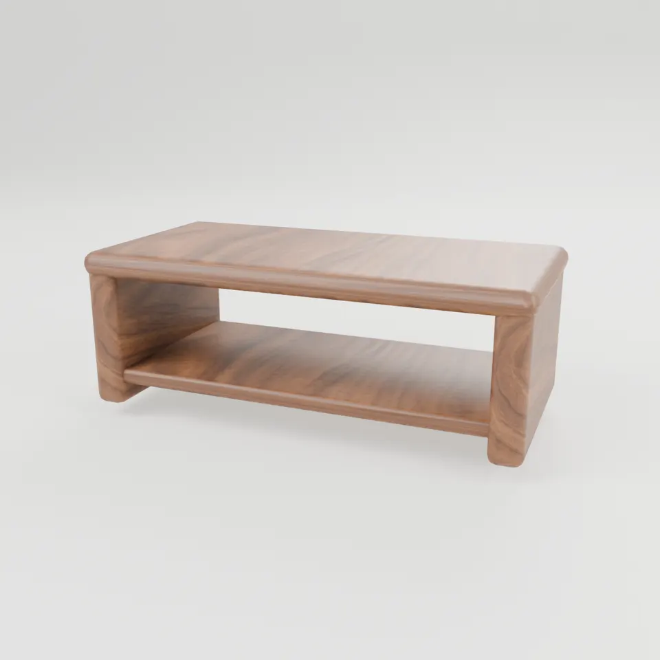 Low coffee table in Walnut