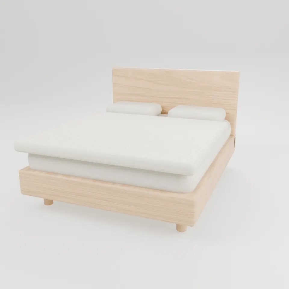 Rest bed in Natural oak