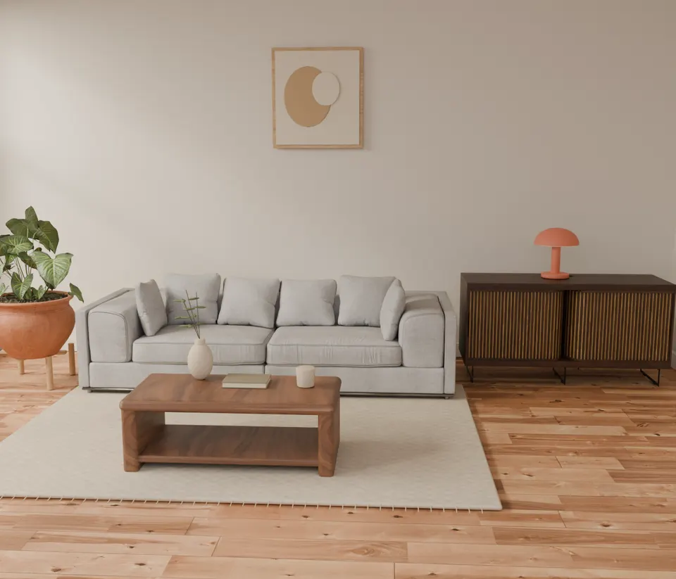 Make it yours: the living room with lighting and finishing touches